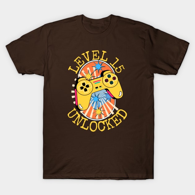 Level 15 Unlocked T-Shirt by samsamteez